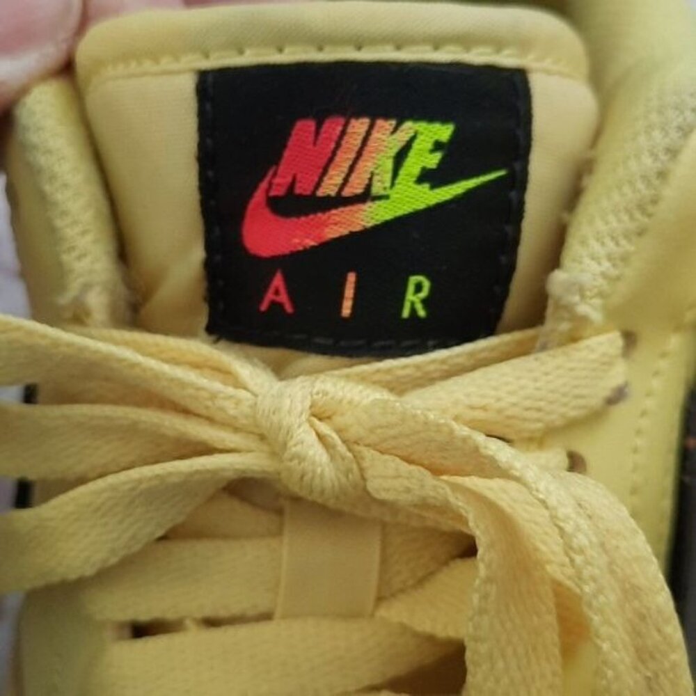 Nike Air Force 1 Yellow Neon Removable Swish Low Top Mens Sneakers Size 8.5 - Picture 14 of 16
